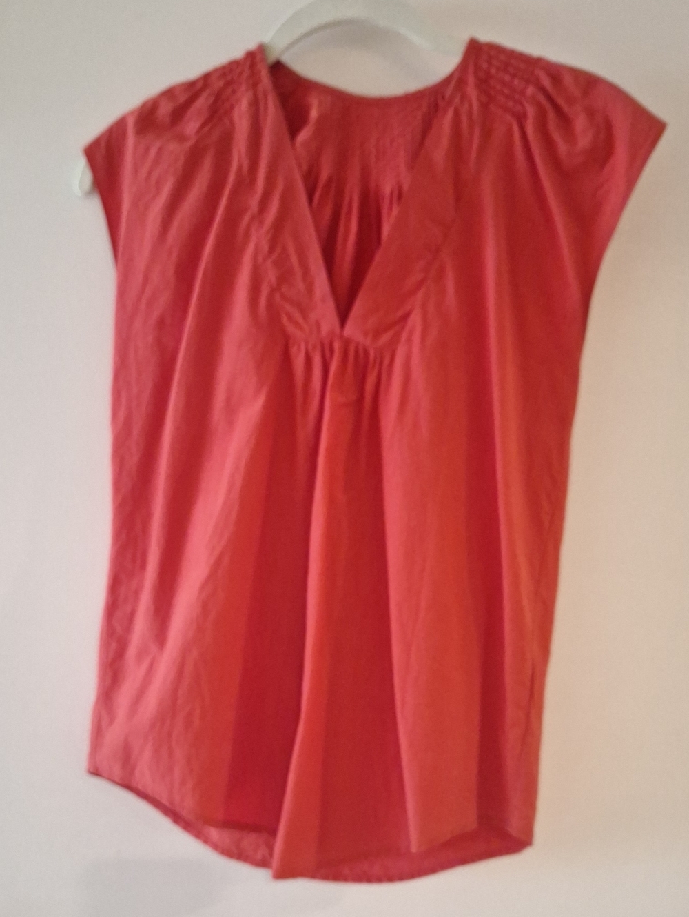 Steven Alan Red V-Neck Women's Top - Silk/Cotton